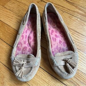Sperry Top Sider Suede Tassel Boat Shoe Size 5-1/2 Womens Light Carmel Slip On